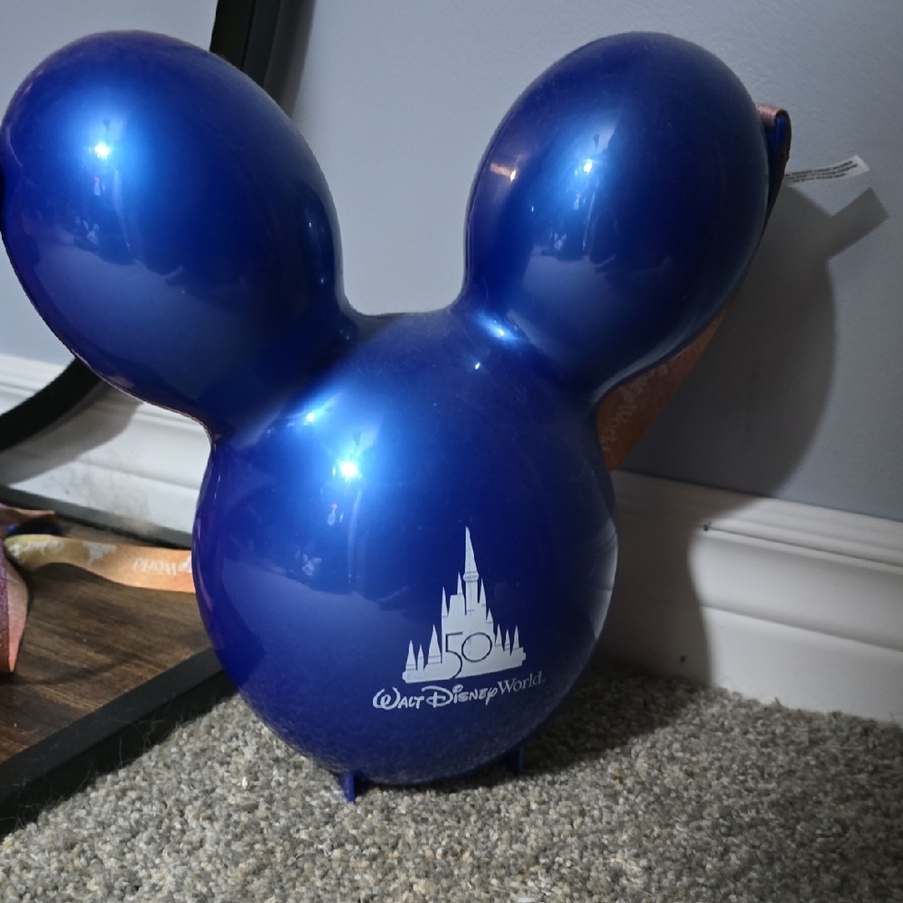 Walt Disney World 50th Anniversary Blue Mickey Balloon Popcorn Bucket